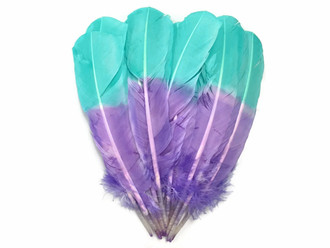1/4 Lb - Lavender Mint Two Tone Turkey Round Tom Wing Quill Secondary Wholesale Feathers (Bulk)