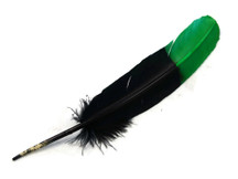 Green & Black Two Tone Turkey Round Tom Wing Secondary Quill Feathers