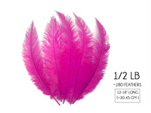 1/2 Lb - Hot Pink Mini Spads Ostrich Wholesale Chick Body Feathers (Bulk)