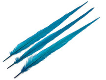 10 Pieces - 20-22" TURQUOISE BLUE Long Ringneck Pheasant Tail Feathers
