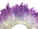 2 Inch Strip - Purple Silver Ombre Bleached and Dyed Strung Rooster Schlappen Feathers
