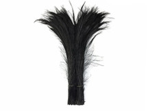 50 Pieces - 30-35" Black Bleached Peacock Swords Cut Wholesale Feathers (Bulk)