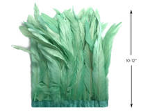 1 Yard - 10-12" Mint Green Bleach Coque Tails Long Feather Trim (Bulk)