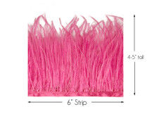 6 Inch Strip - Candy Pink Ostrich Fringe Trim Feather
