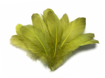 1/4 Lb - Olive Green Goose Nagoire Wholesale Feathers (Bulk)