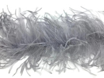 2 Yards - Light Gray 2 Ply Ostrich Medium Weight Fluffy Feather Boa