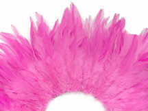 4 Inch Strip – 4-6” Dyed Candy Pink Strung Chinese Rooster Saddle Feathers
