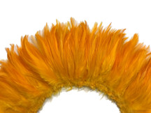 4 Inch Strip - Golden Yellow Strung Rooster Neck Hackle Feathers