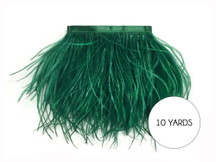 10 Yards - Hunter Green Ostrich Fringe Trim Wholesale Feather (Bulk)