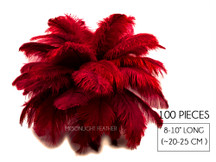 100 pieces 8-10" Rose Chaud autruche teint terne Wholesale Plumes Carnaval Bal 