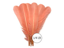 1/4 Lb - Peach Turkey Tom Rounds Secondary Wing Quill Wholesale Feathers (Bulk)