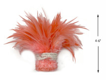 1 Yard – 4-6” Dyed Pink Blush Strung Chinese Rooster Saddle Wholesale Feathers (Bulk) 
