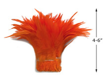 1 Yard – 4-6” Dyed Orange Strung Chinese Rooster Saddle Wholesale Feathers (Bulk)