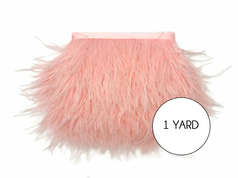 Yard pink Ostrich Fringe Trim | Moonlight Feather