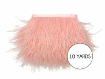 10 Yards - Pink Blush Ostrich Fringe Trim Wholesale Feather (Bulk)