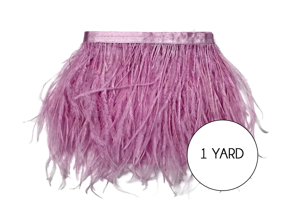 1 Yard Mauve Purple Ostrich Fringe Trim | Moonlight Feather