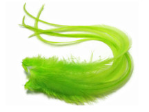 6 Pieces - Solid Lime Thick Long Rooster Hair Extension Feathers