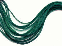6 Pieces - XL Solid Peacock Green Thin Extra Long Rooster Hair Extension Feathers