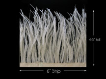 6 Inch Strip - Ivory Ostrich Fringe Trim  Feather