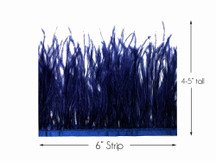 6 Inch Strip - Navy Blue Ostrich Fringe Trim Feather