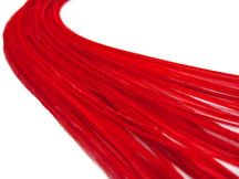 10 Pieces - Solid Red Thin Long Rooster Hair Extension Feathers