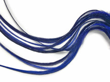 6 Pieces - XL Solid Royal Blue Thick Rooster Hair Extension Feathers