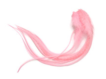 1 Dozen - Medium Solid Light Pink Rooster Saddle Whiting Hair Extension Feathers