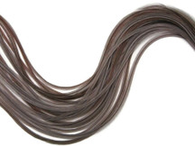6 Pieces - XL Solid Brown Dun Thin Whiting Farm Rooster Hair Extension Feathers