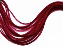 6 Pieces - Xl Solid Claret Thin Rooster Hair Extension Feathers