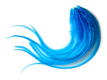 1 Dozen - Medium Solid Turquoise Blue Rooster Saddle Whiting Hair Extension Feathers