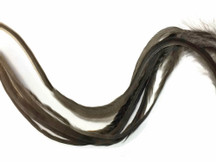 6 Pieces - XL Solid Dark Dun Thick Rooster Hair Extension Feathers