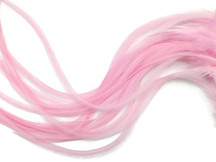 6 Pieces - XL Solid Light Pink Thick Rooster Hair Extension Feathers