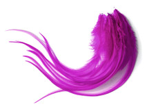 1 Dozen - Medium Solid Magenta Rooster Saddle Whiting Hair Extension Feathers