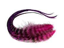 4 Pieces - Pinkle Blendz Ombre Thick Long Whiting Farm Rooster Hair Extension Feathers