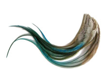 1 Dozen - Medium Twilight Blendz Rooster Saddle Whiting Hair Extension Feathers
