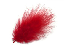 1 Pack - Red Turkey Marabou Short Down Fluff Loose Feathers 0.10 Oz.