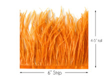 6 Inch Strip - Orange Ostrich Fringe Trim Feather
