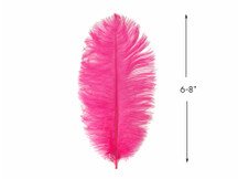 10 Pieces - 6-8" Hot Pink Ostrich Dyed Drabs Body Feathers