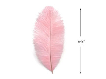 10 Pieces - 6-8" Light Pink Ostrich Dyed Drabs Body Feathers