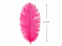 10 Pieces - 17-19" Hot Pink Large Bleached & Dyed Ostrich Drabs Body Feathers