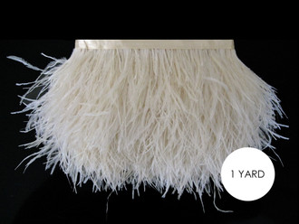 White Ostrich Feather Fringe Trim  Feather Trim by the Yard