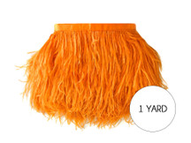 1 Yard - Orange Ostrich Fringe Trim Wholesale Feather (Bulk)