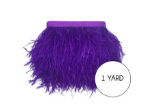 1 Yard - Purple Ostrich Fringe Trim Wholesale Feather (Bulk)