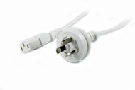 1M Wall Plug to IEC C13 Power Cable in White