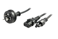 2M Wall Plug to IEC C13 and C5 Cloverleaf Power Y Cable