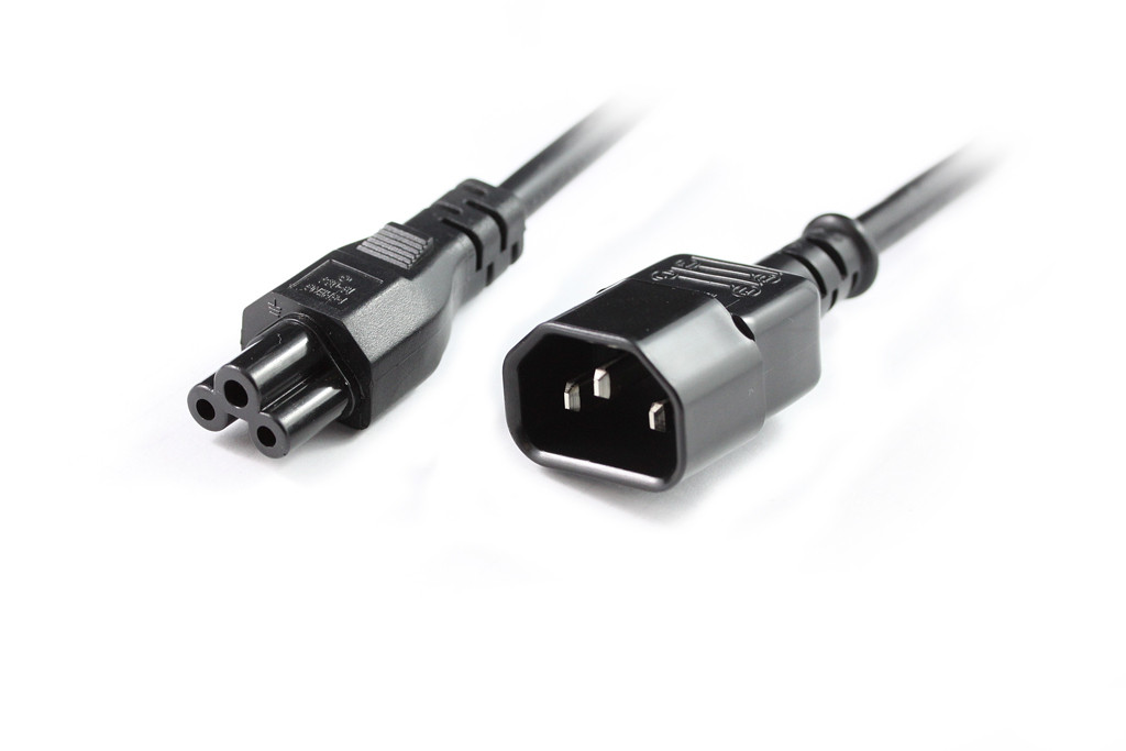 1M IEC C5 to IEC C14 Power Cable - www.powercord.com.au