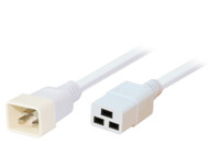 1M IEC C19 to C20 Power Cable in White