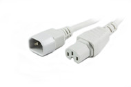 3M IEC C14 to C15 High Temperature Power Cable in White