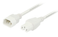 1M IEC C14 to C15 High Temperature Power Cable in White