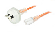 1M Wall Plug to IEC C7 Medical Power Cable in Orange